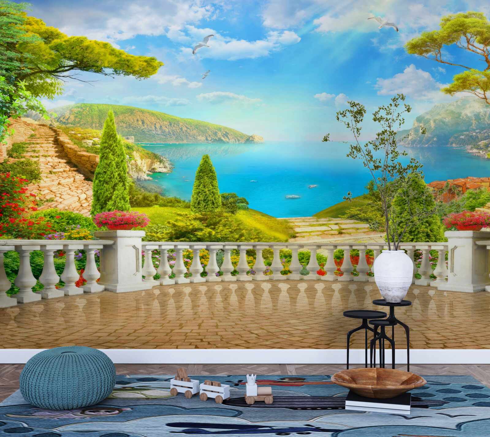 Papier peint paysage captivant depuis le pont d'observation