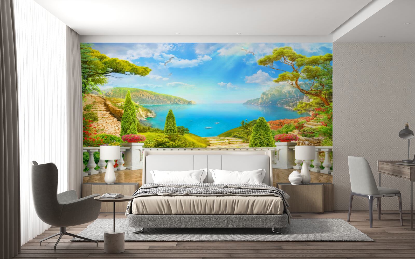 Papier peint paysage captivant depuis le pont d'observation