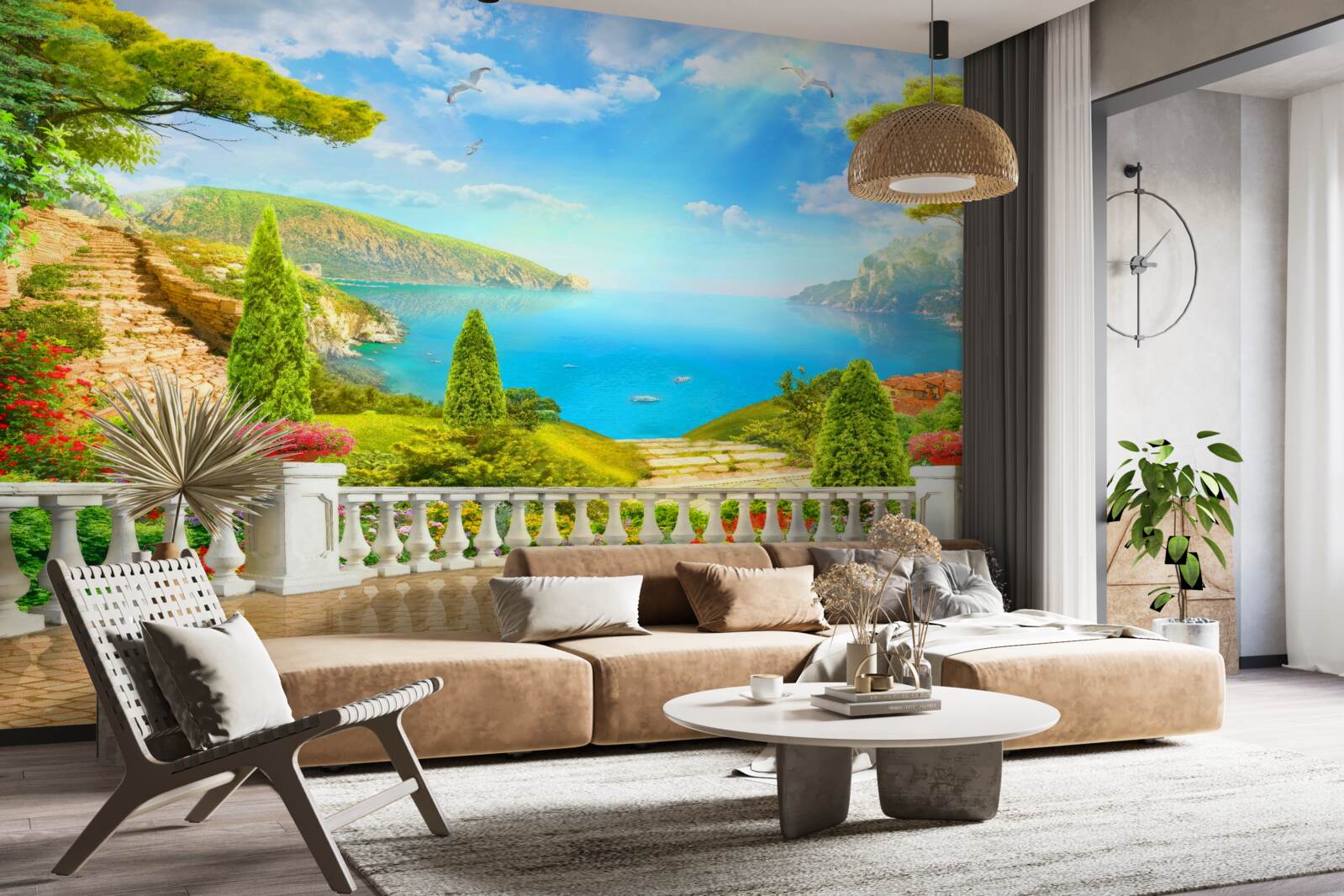 Papier peint paysage captivant depuis le pont d'observation