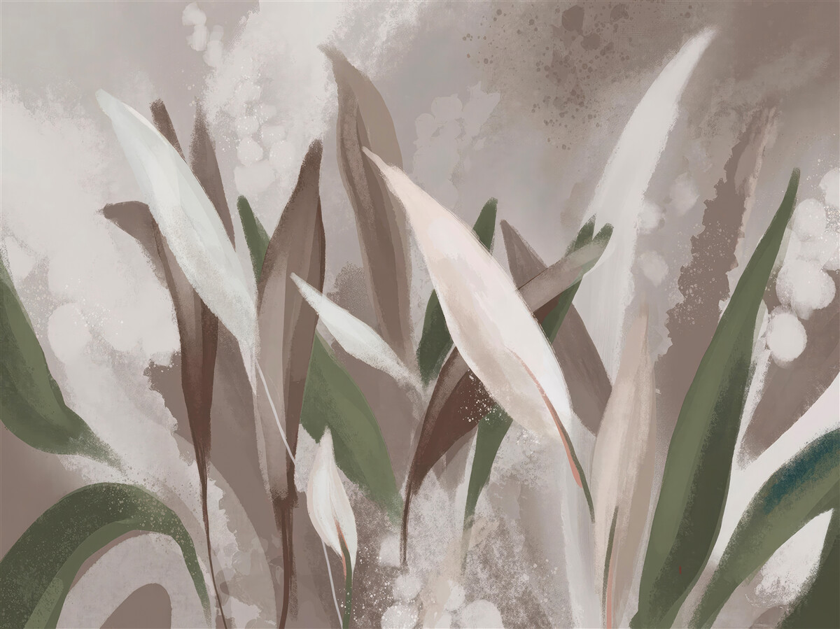 Papier peint des feuilles de différentes tailles et nuances