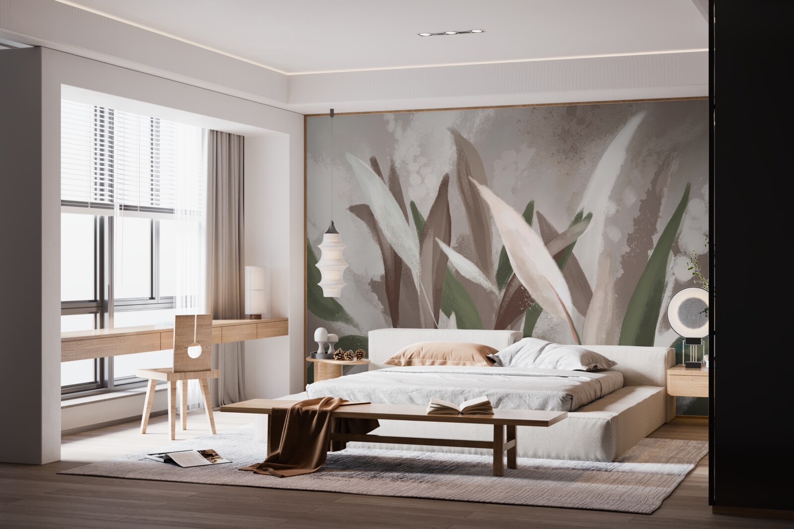 Papier peint des feuilles de différentes tailles et nuances