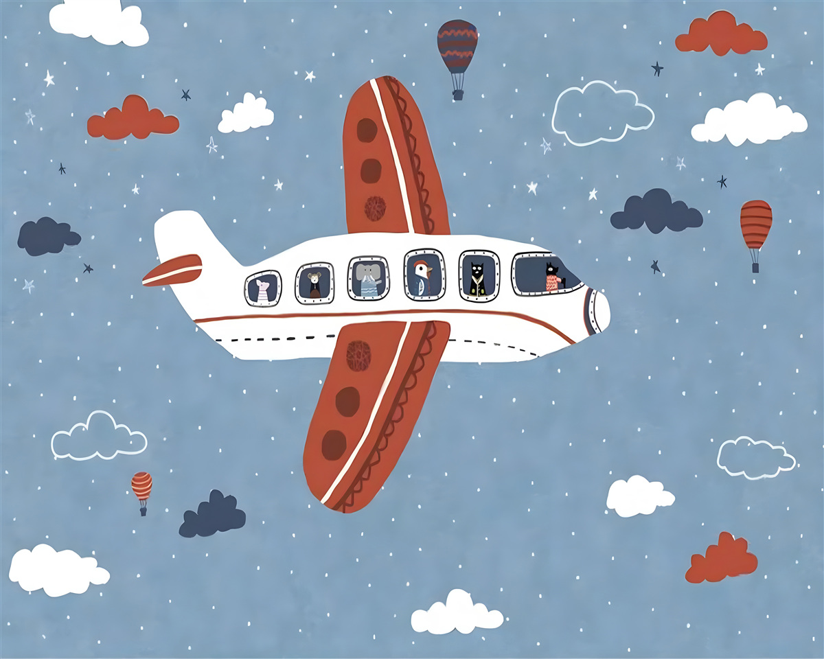 Papier peint les animaux regardent par les hublots des avions