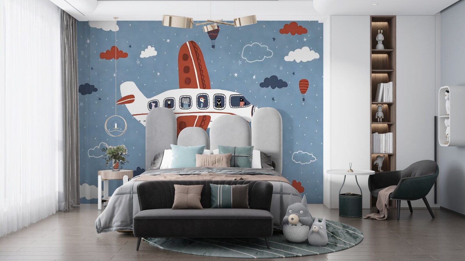 Papier peint les animaux regardent par les hublots des avions