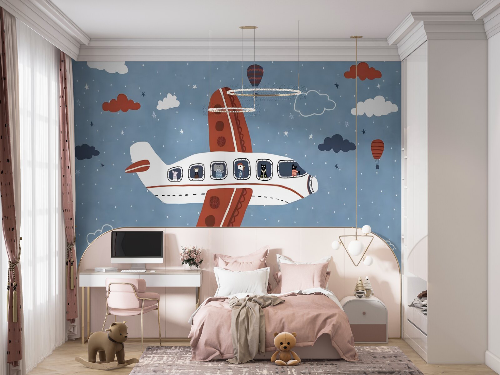 Papier peint les animaux regardent par les hublots des avions