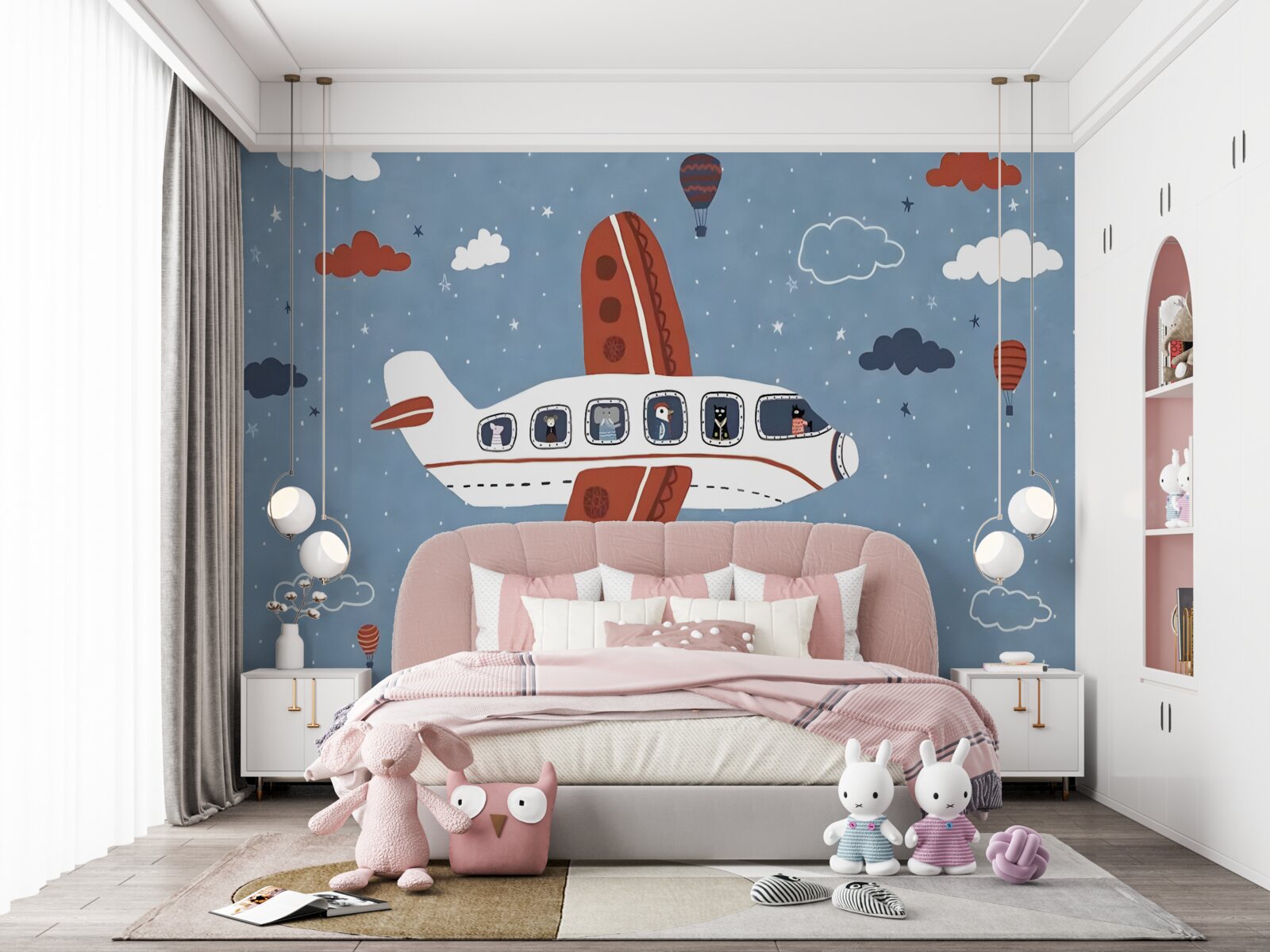 Papier peint les animaux regardent par les hublots des avions