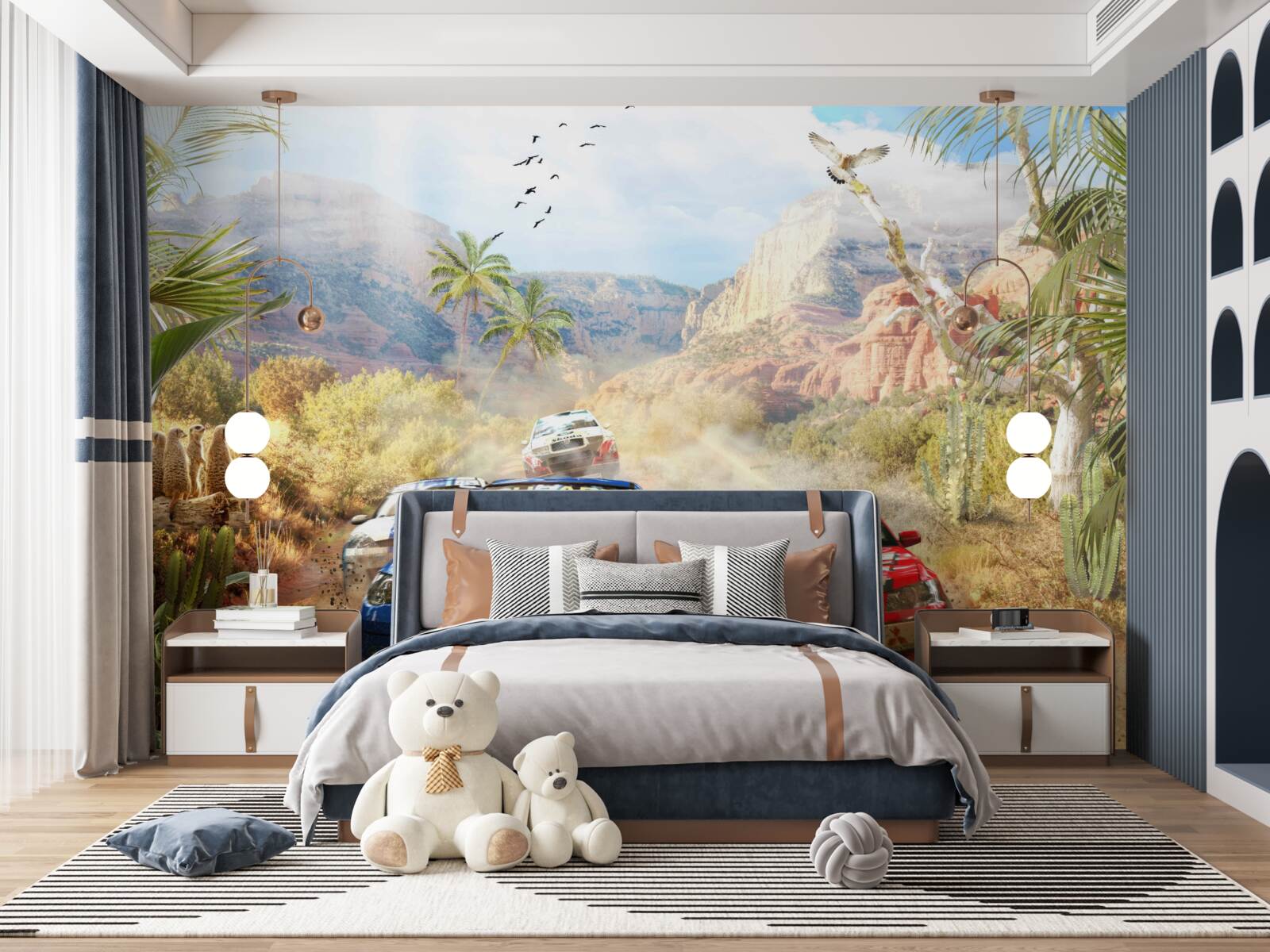 Papier peint course dans le désert