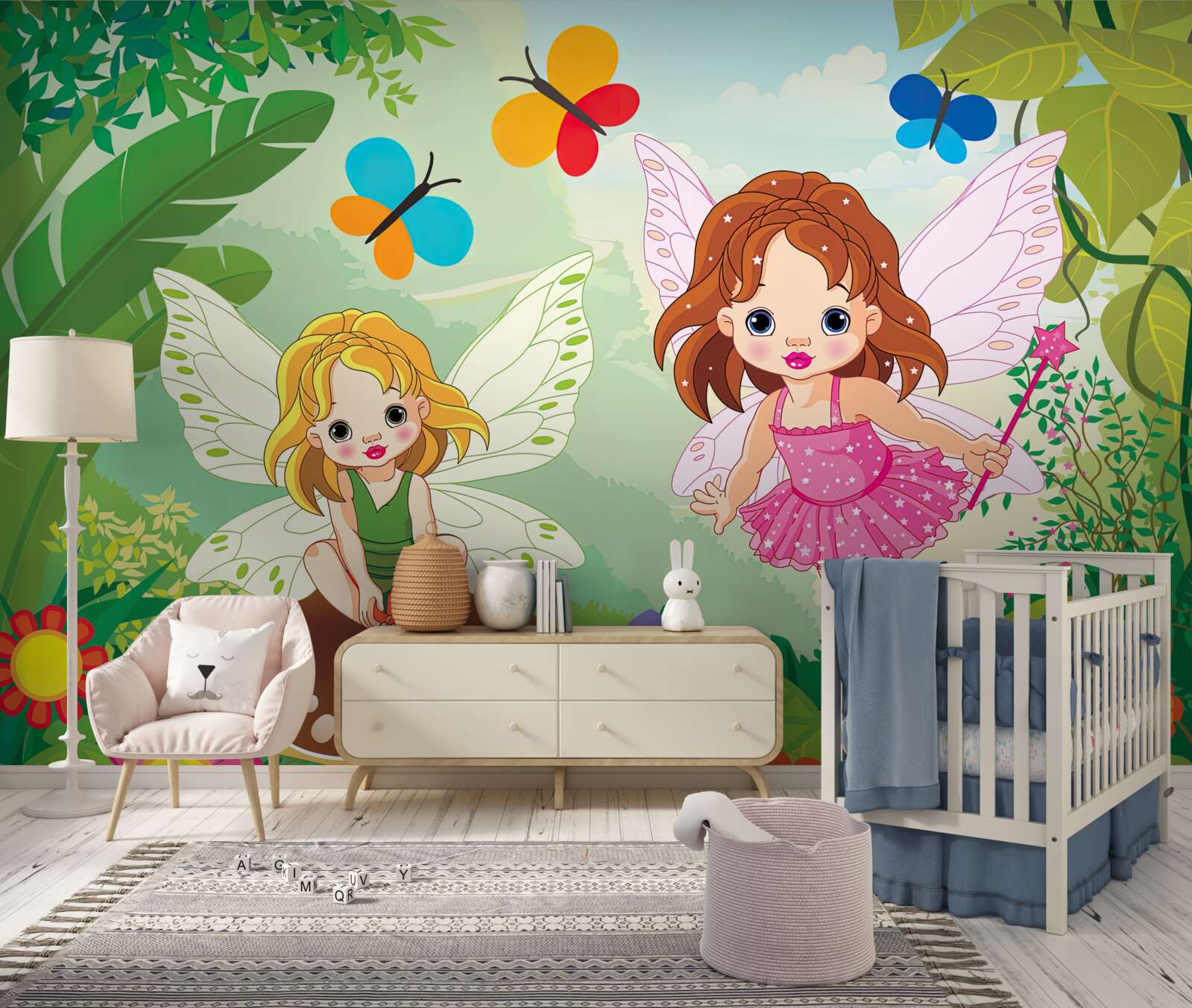 Papier peint les fées dans la forêt