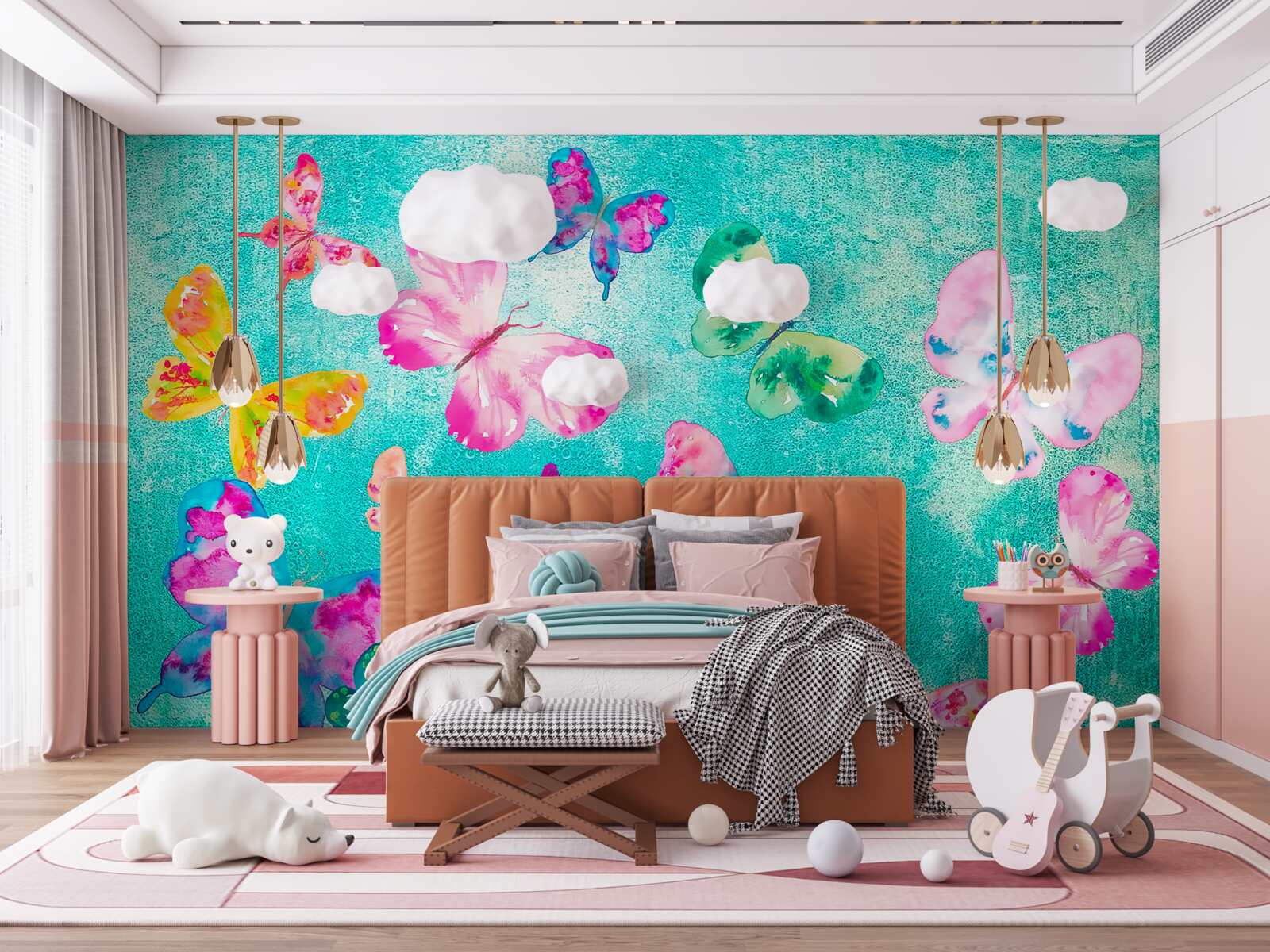 Papier peint des papillons de toutes les couleurs