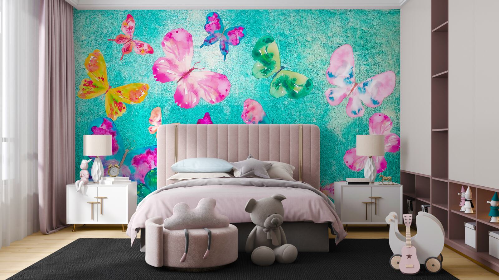 Papier peint des papillons de toutes les couleurs