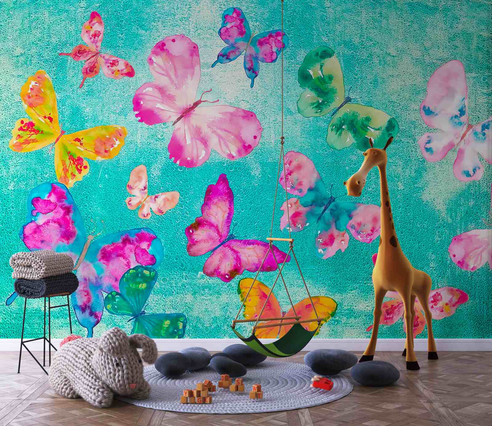 Papier peint des papillons de toutes les couleurs