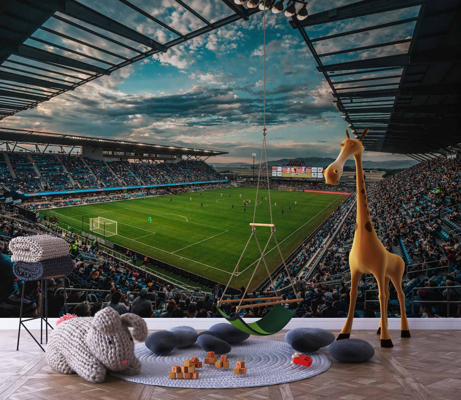 Papier peint match dans l'arène de football