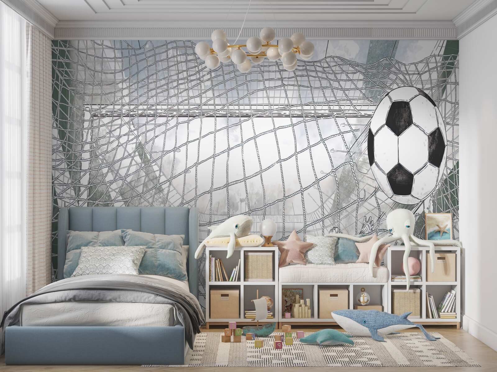 Papier peint les contours des joueurs sur le terrain