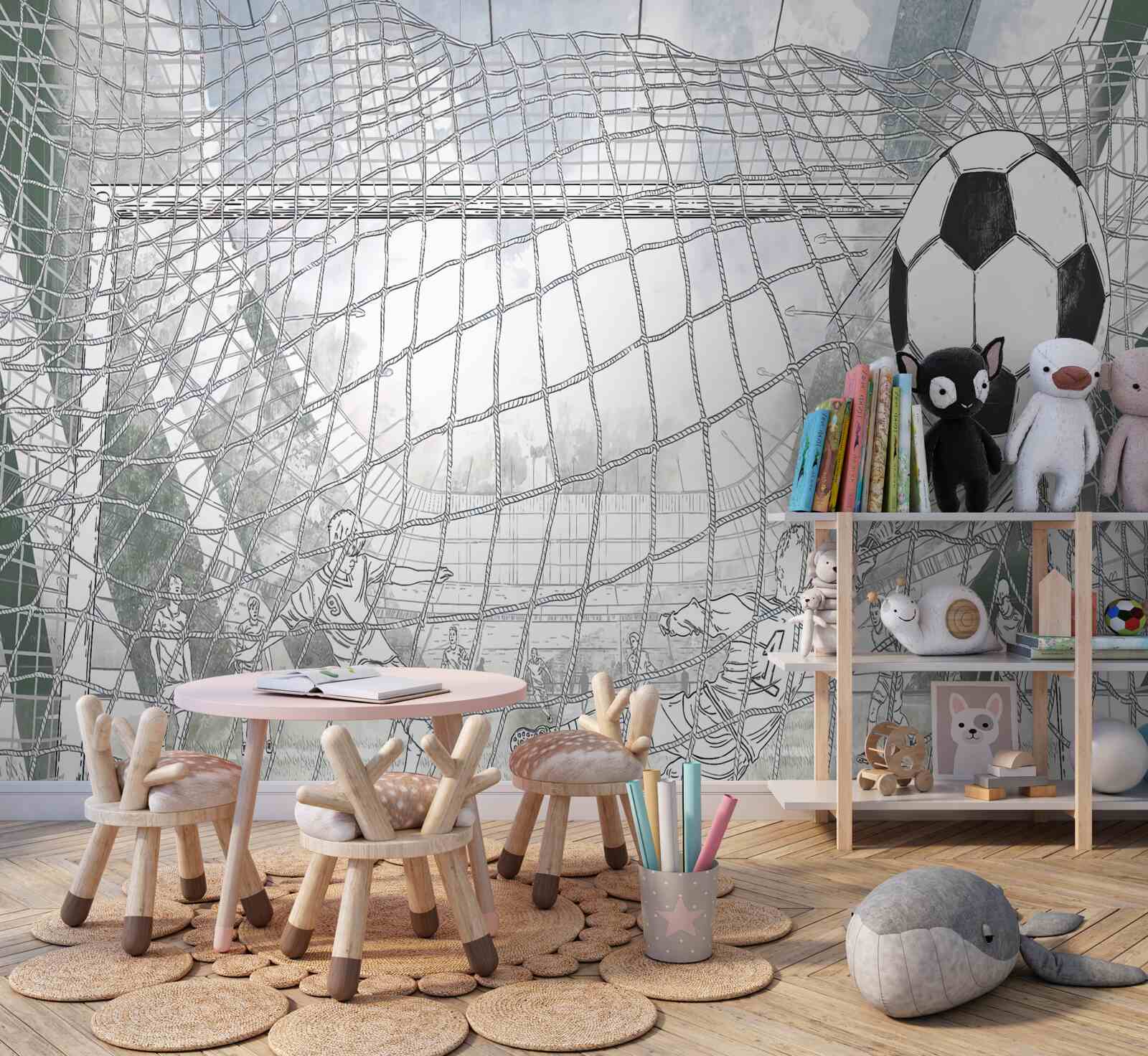 Papier peint les contours des joueurs sur le terrain