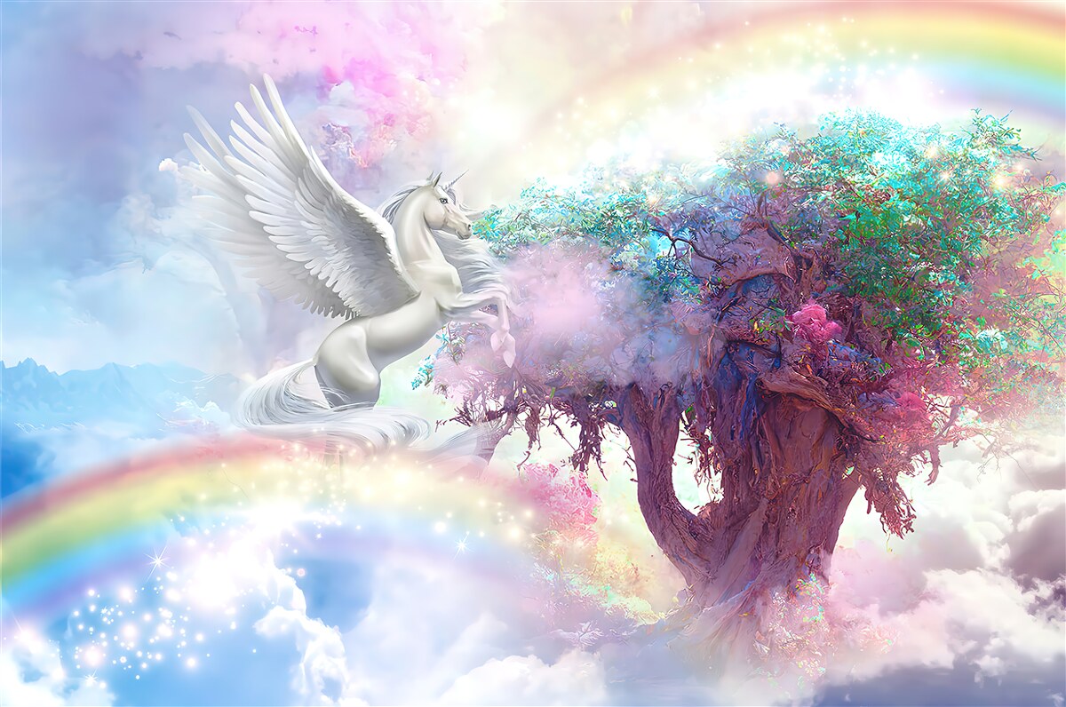 Papier peint le pégase s'envole vers l'arbre