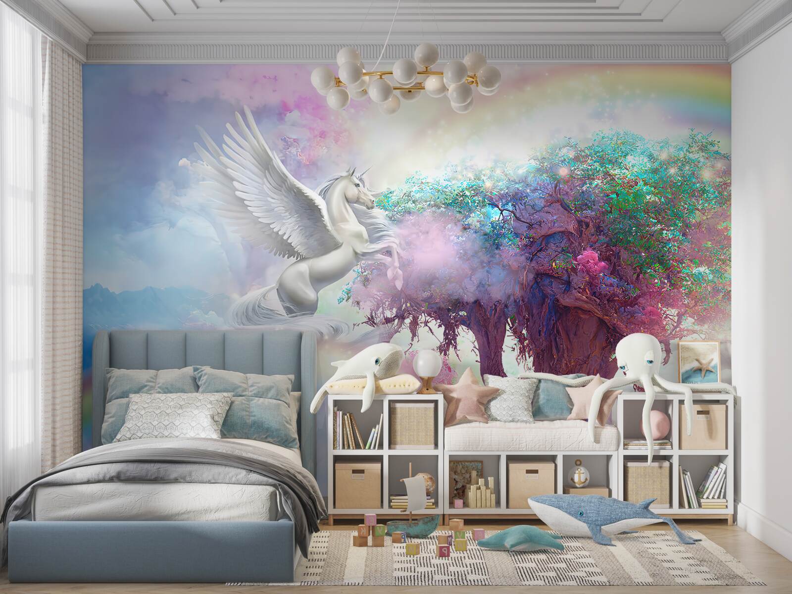 Papier peint le pégase s'envole vers l'arbre