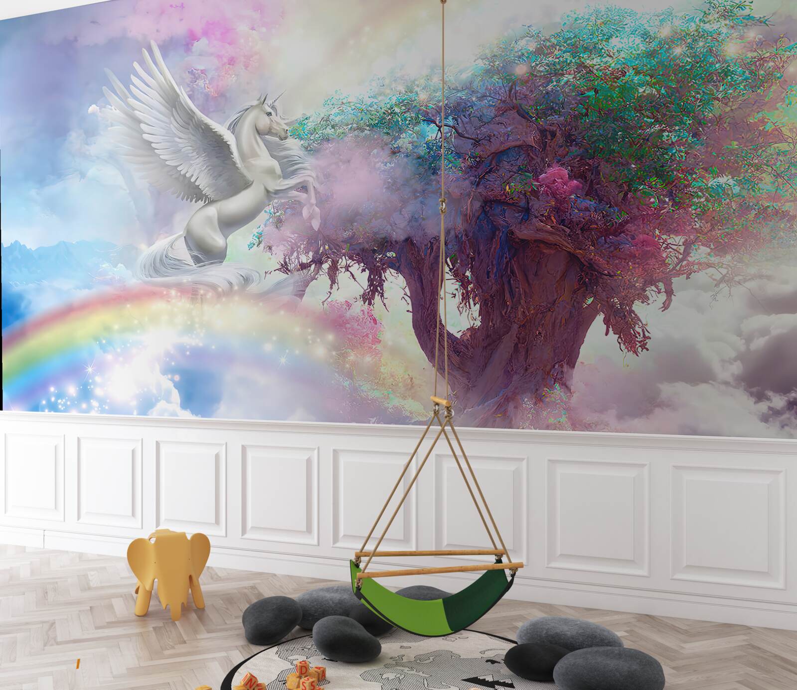 Papier peint le pégase s'envole vers l'arbre