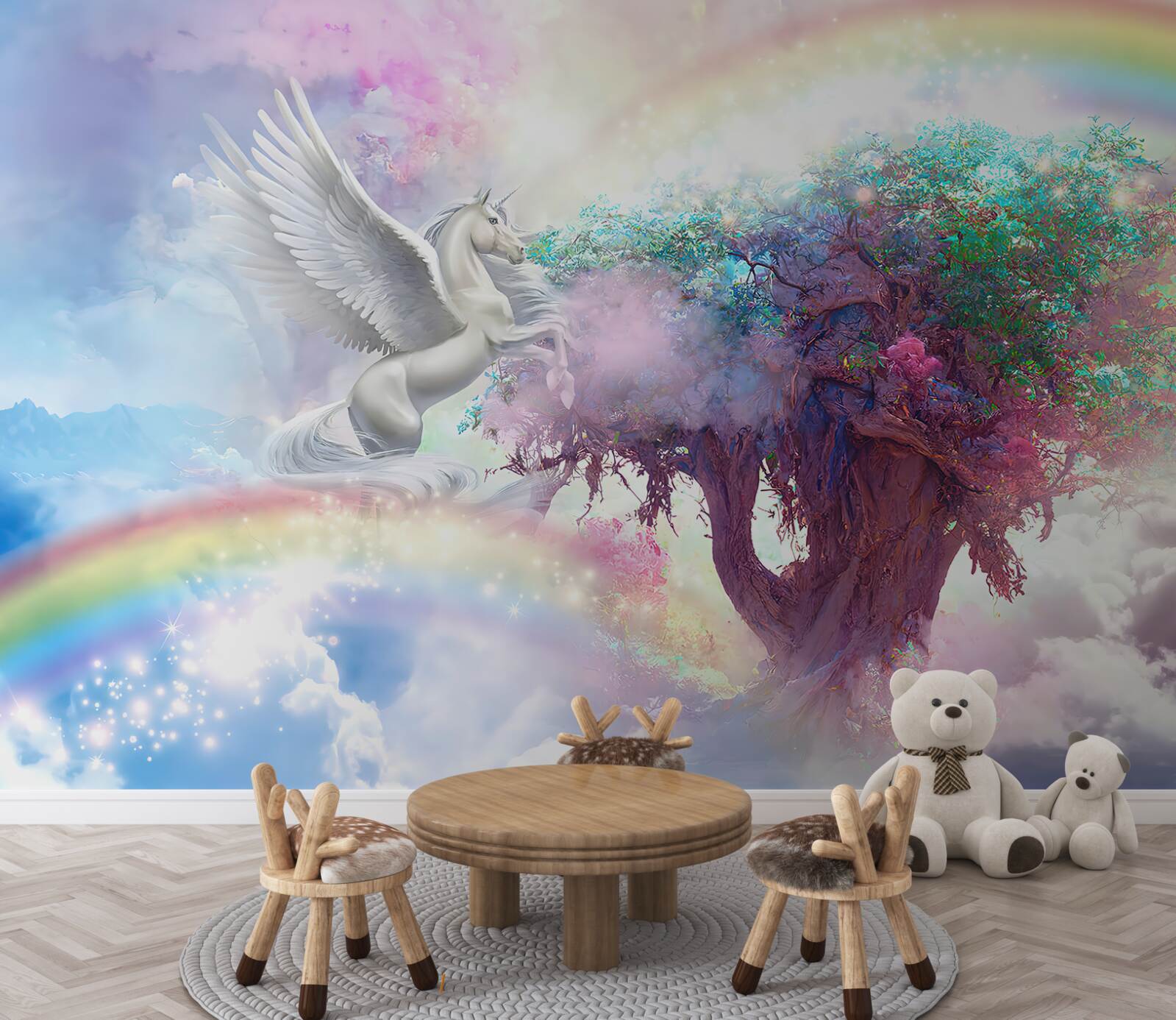 Papier peint le pégase s'envole vers l'arbre