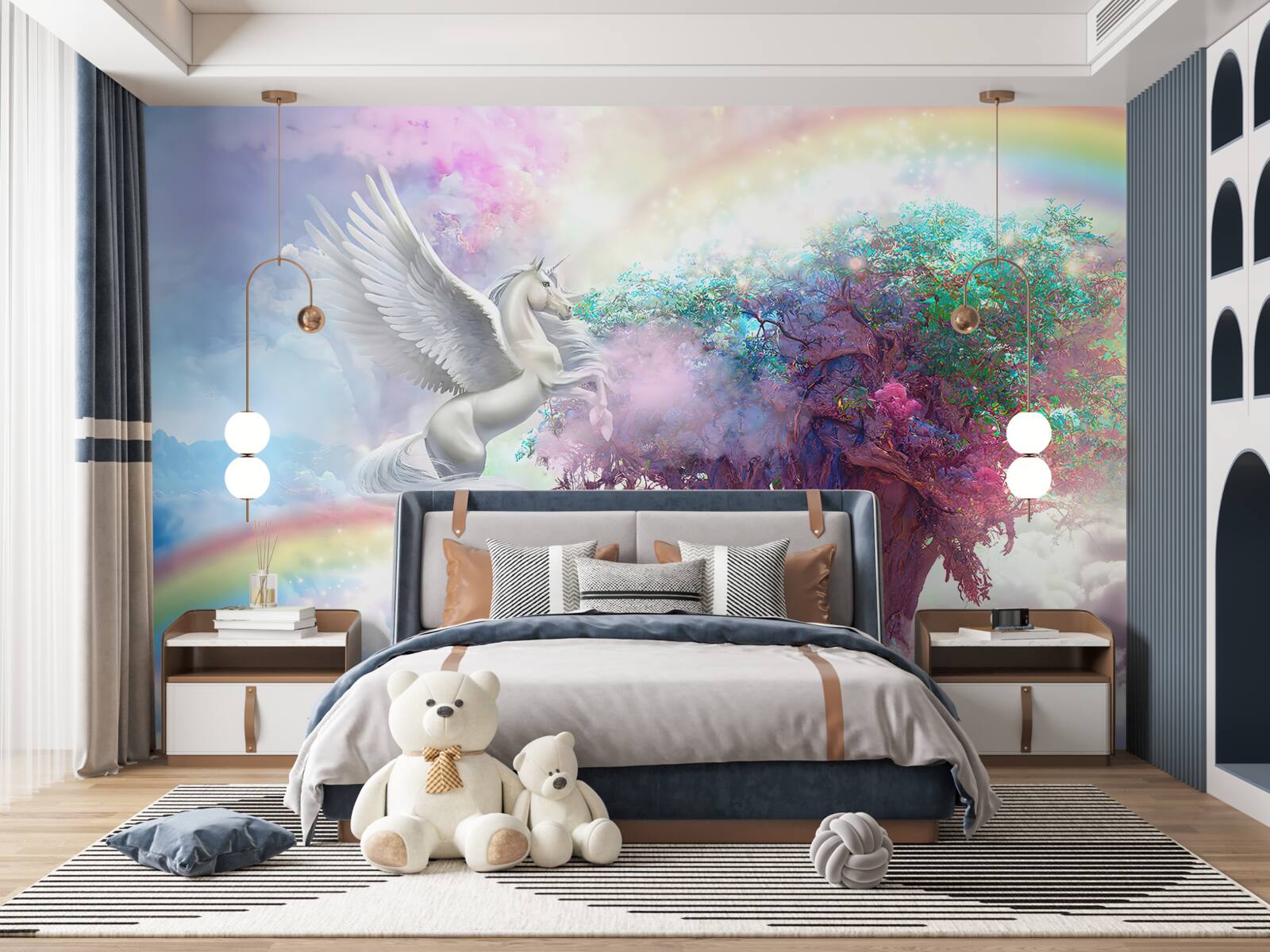 Papier peint le pégase s'envole vers l'arbre