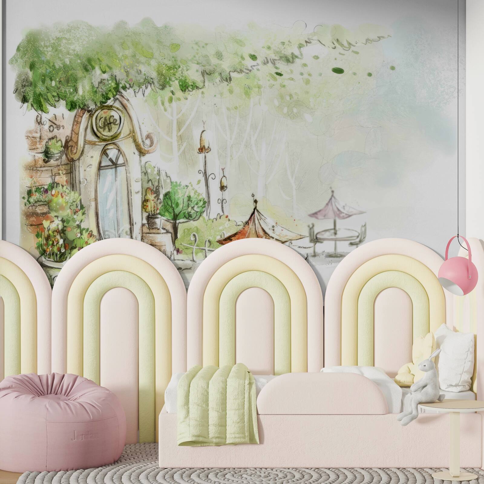 Papier peint cour visible sur la photo