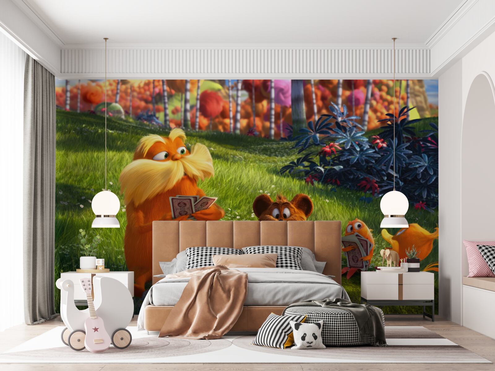 Papier peint dans une clairière, les animaux jouent aux cartes avec enthousiasme