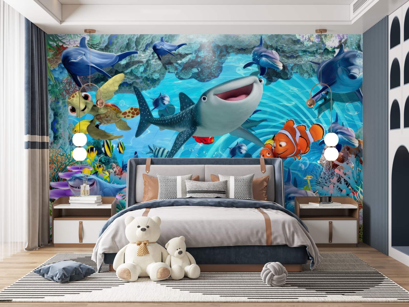 Papier peint royaume sous-marin de l'amusement