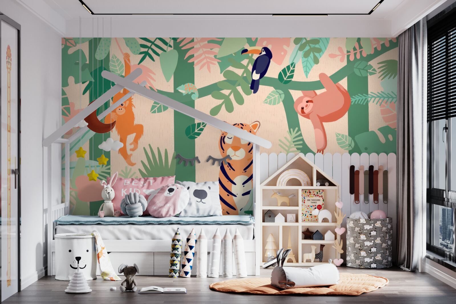 Papier peint les animaux jouent dans la jungle