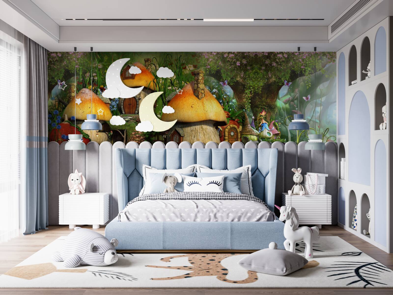 Papier peint village de contes de fées