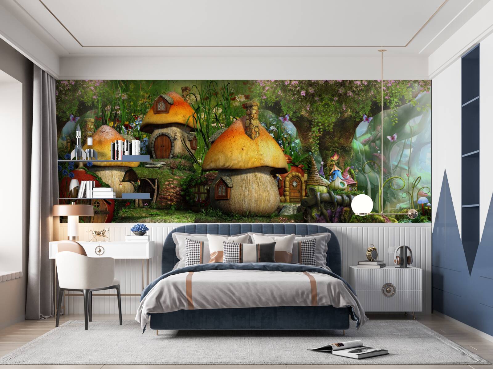 Papier peint village de contes de fées