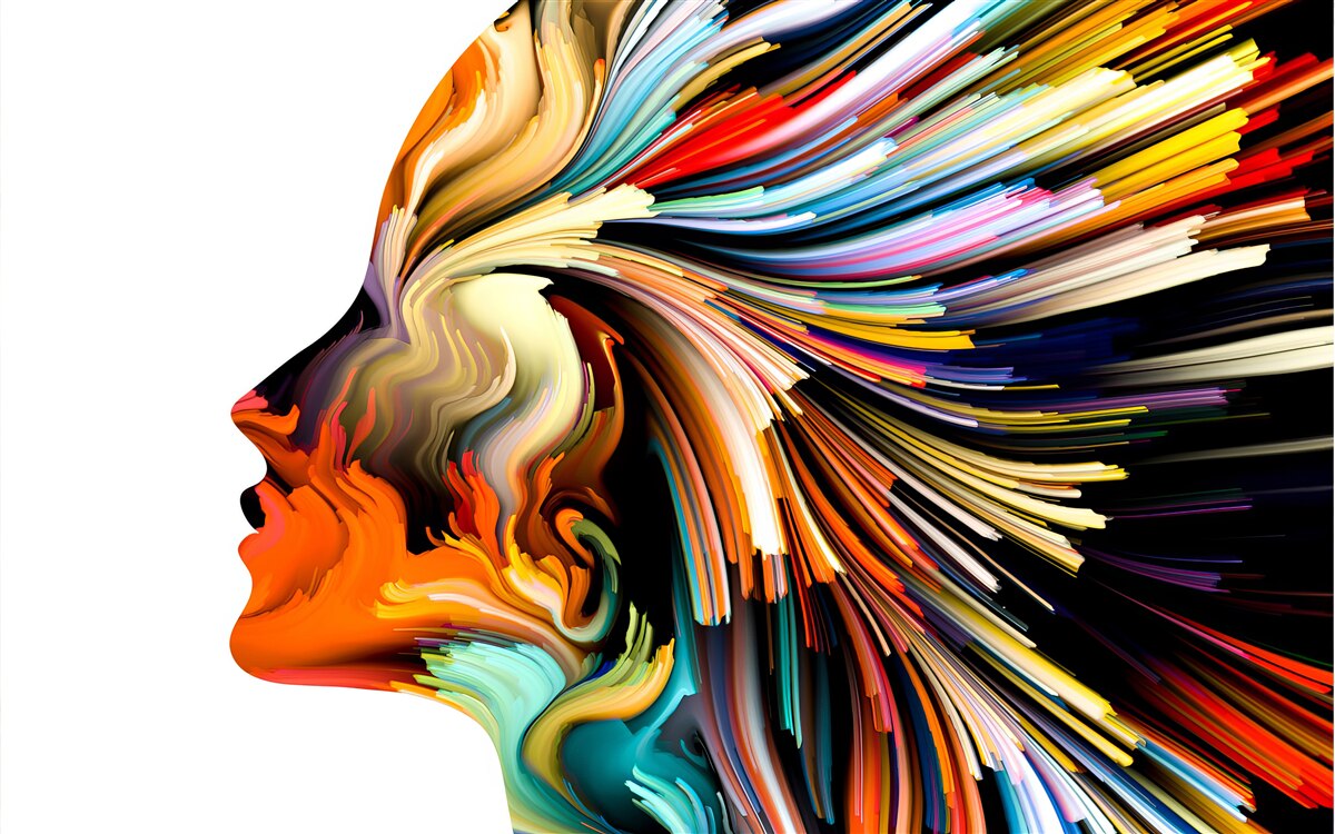 Papier peint les contours de la jeune fille dans des tons riches