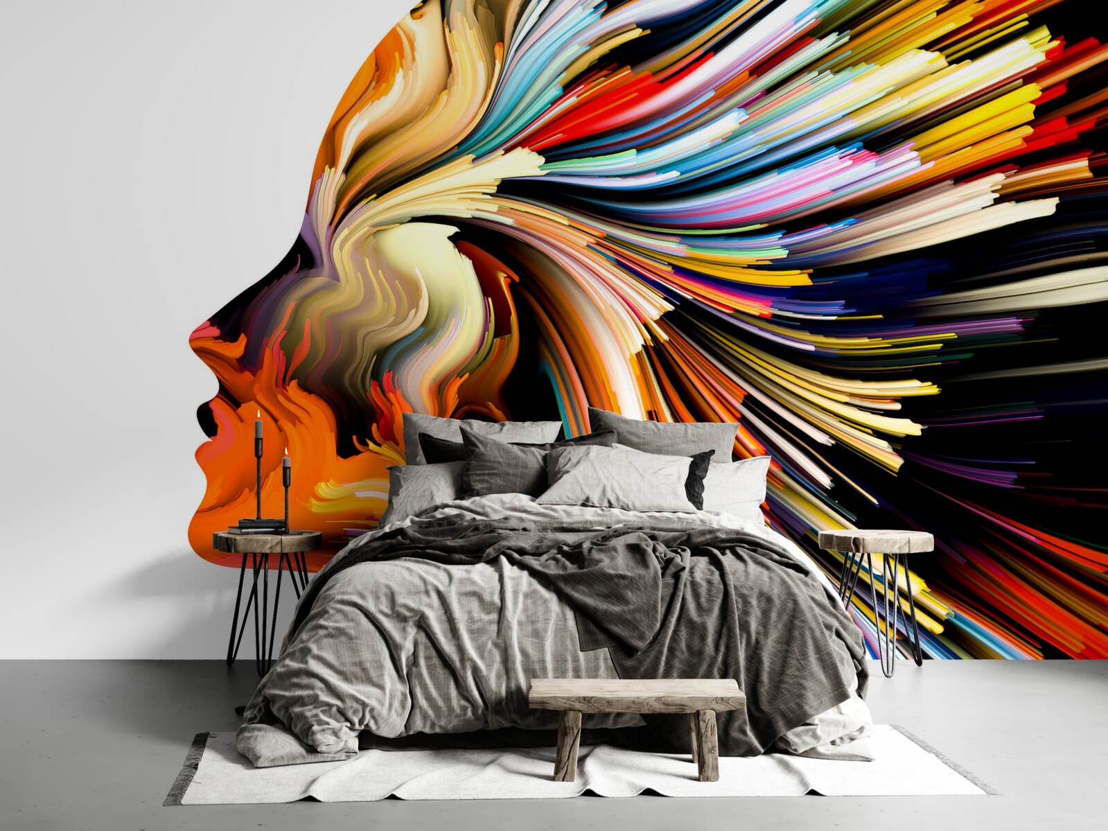 Papier peint les contours de la jeune fille dans des tons riches