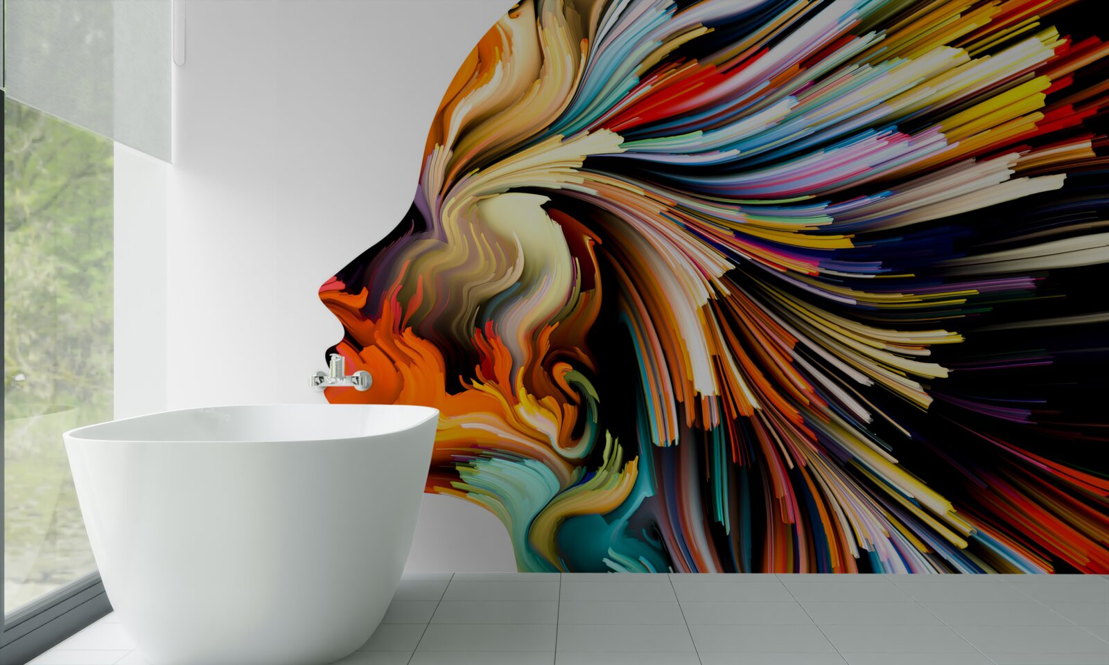 Papier peint les contours de la jeune fille dans des tons riches