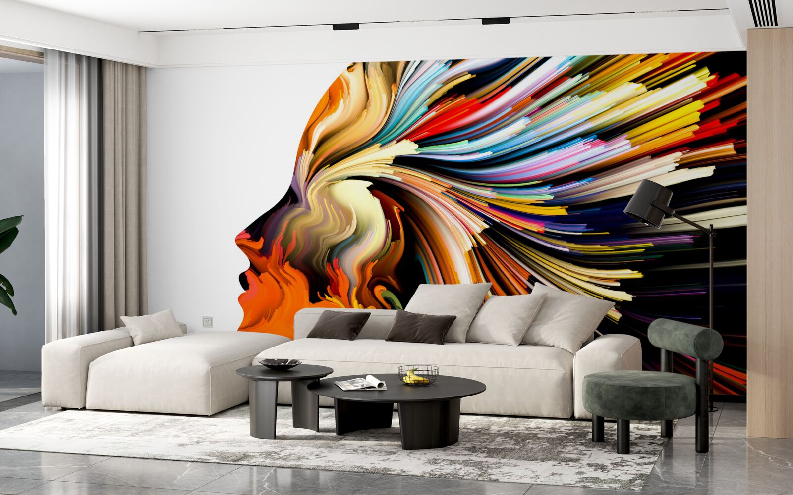 Papier peint les contours de la jeune fille dans des tons riches