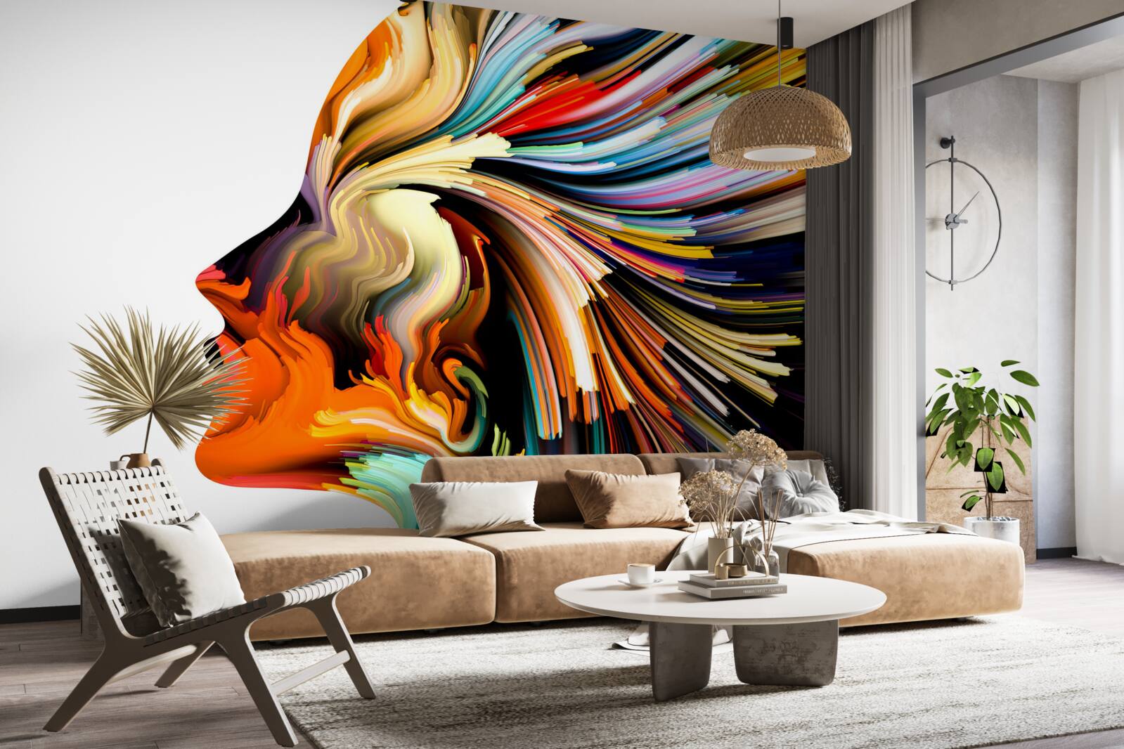 Papier peint les contours de la jeune fille dans des tons riches