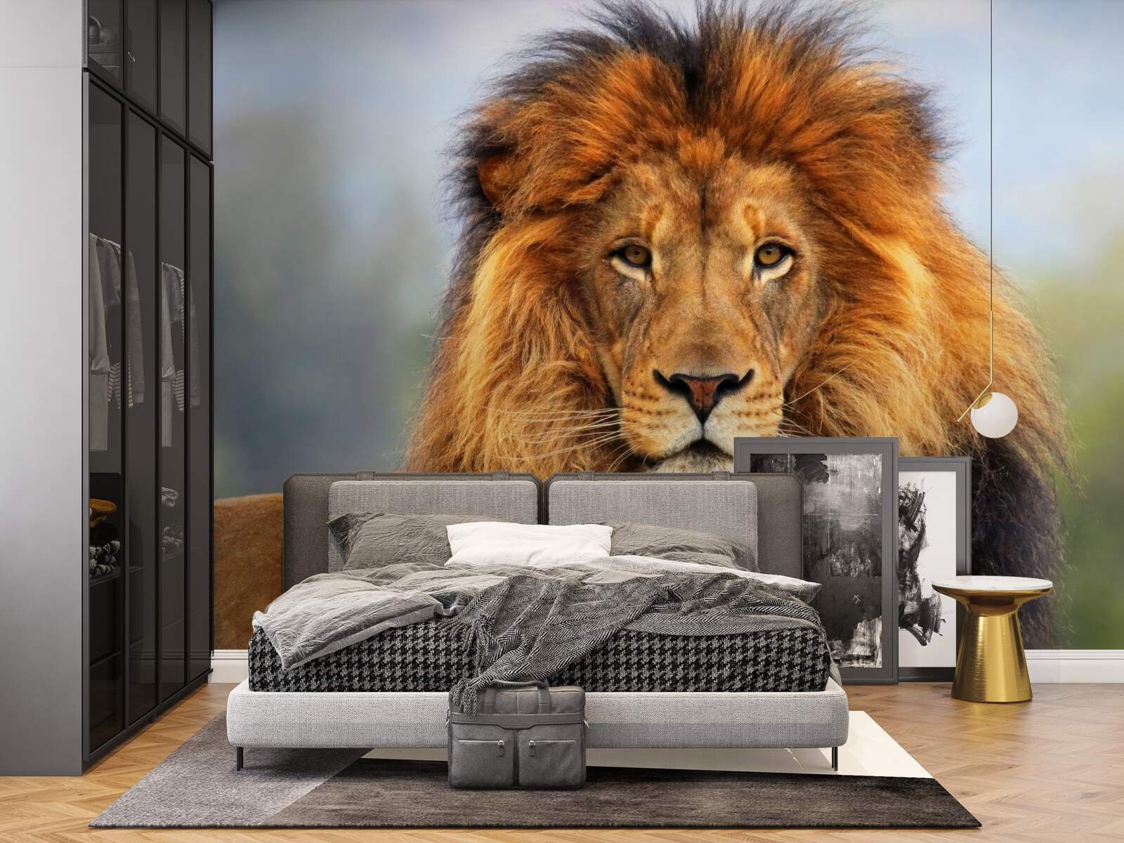 Papier peint image d'un lion