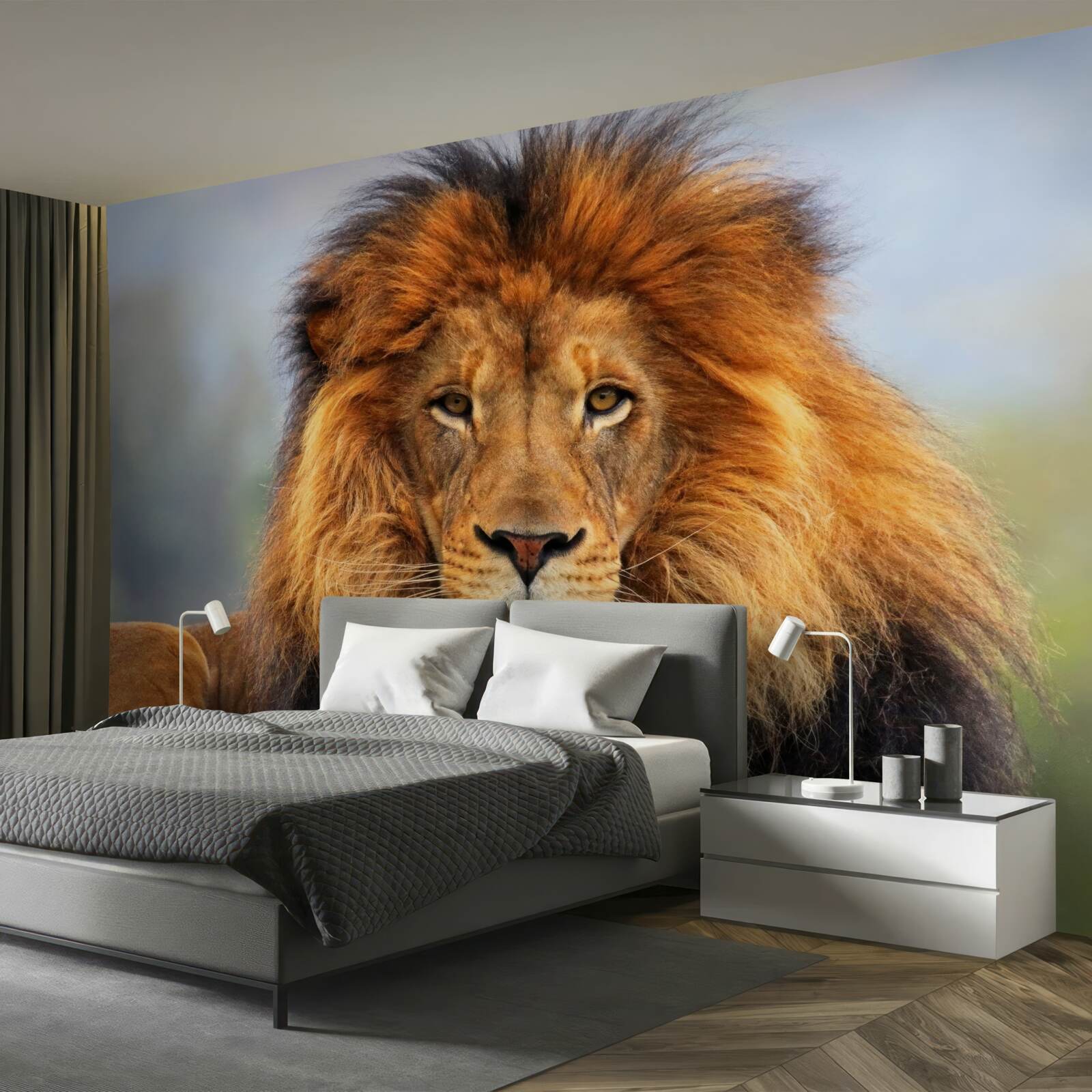 Papier peint image d'un lion