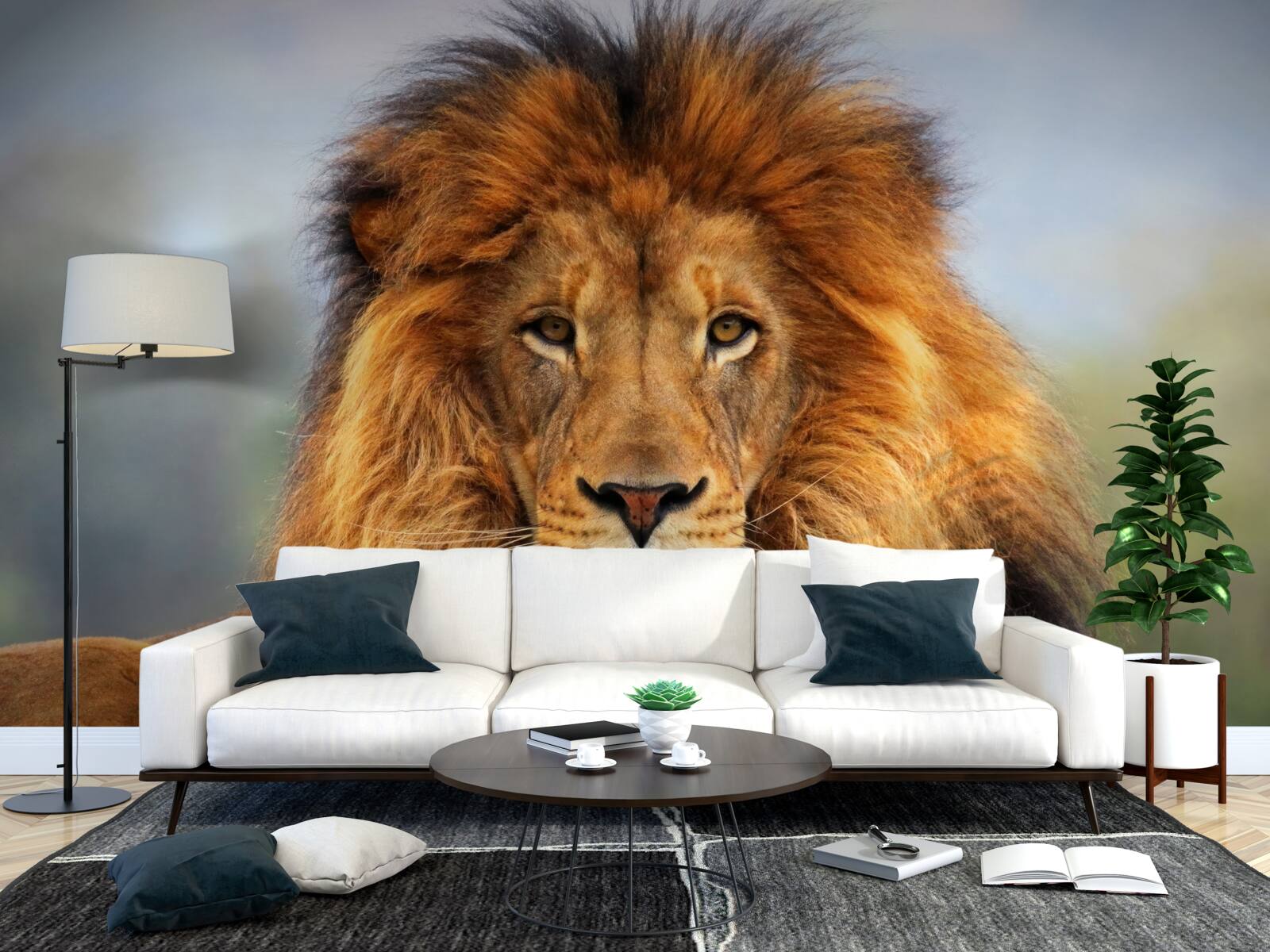 Papier peint image d'un lion