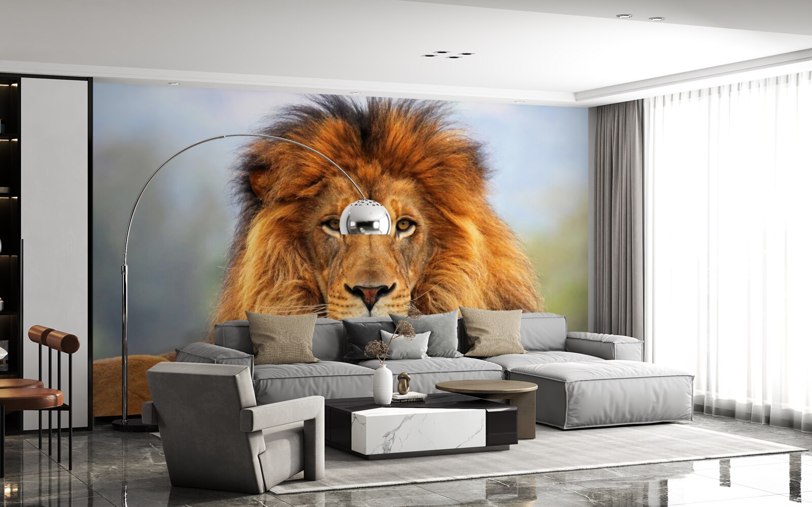 Papier peint image d'un lion