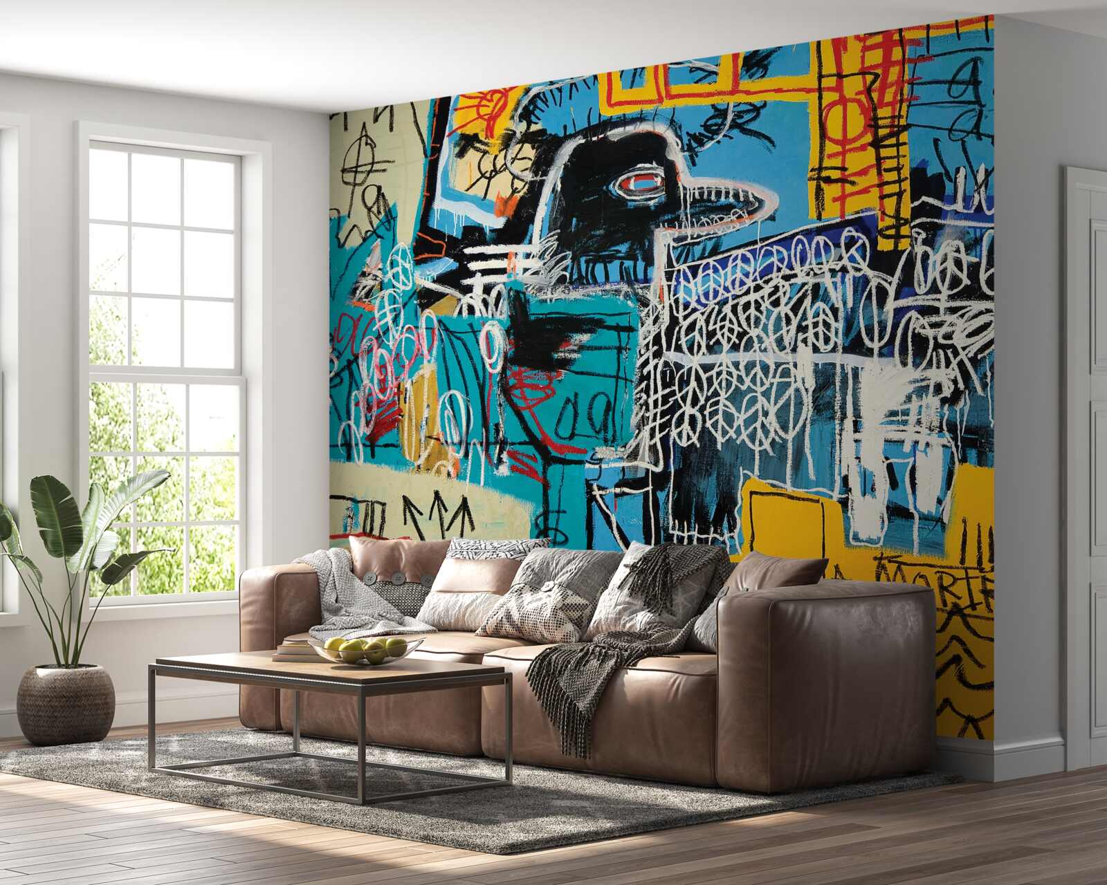 Papier peint des images de symboles et une tête d'oiseau