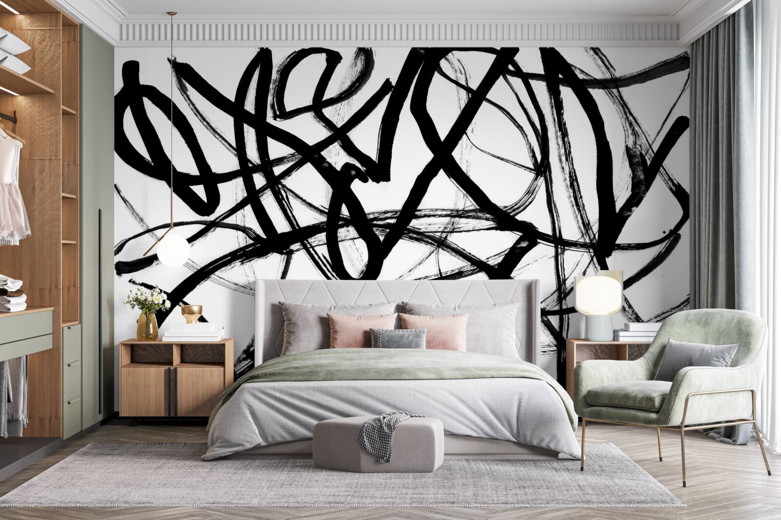 Papier peint tourbillons sombres