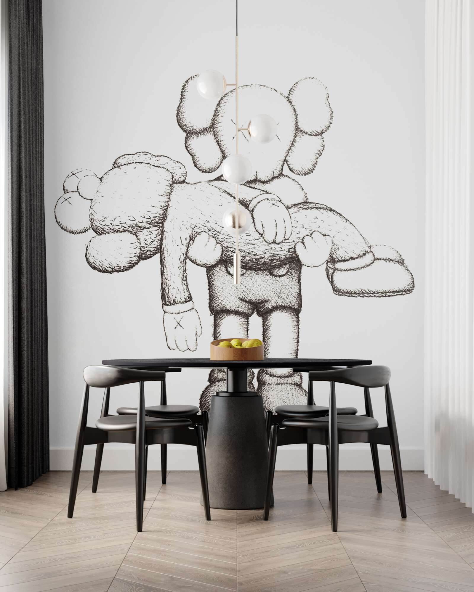 Papier peint un héros en prend un autre dans ses bras