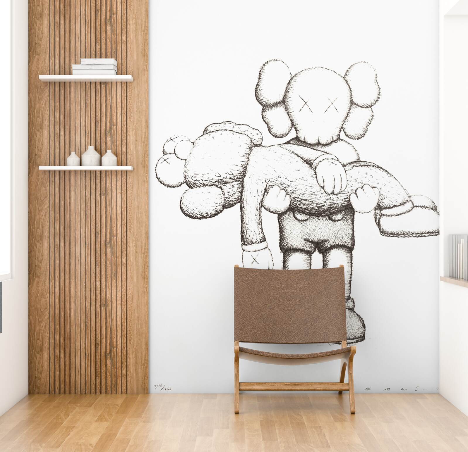 Papier peint un héros en prend un autre dans ses bras