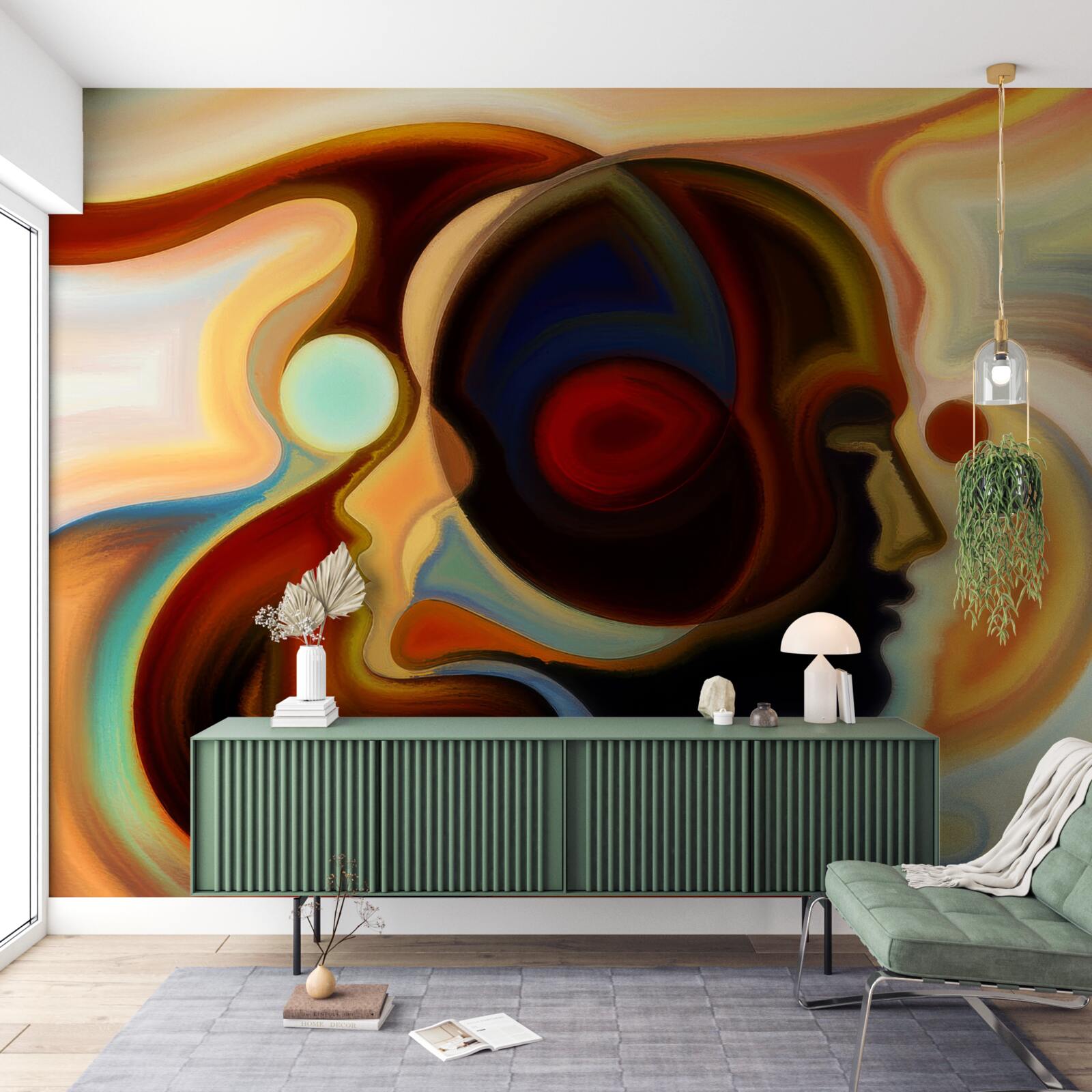 Papier peint images lumineuses d'un jeune homme et d'une jeune fille