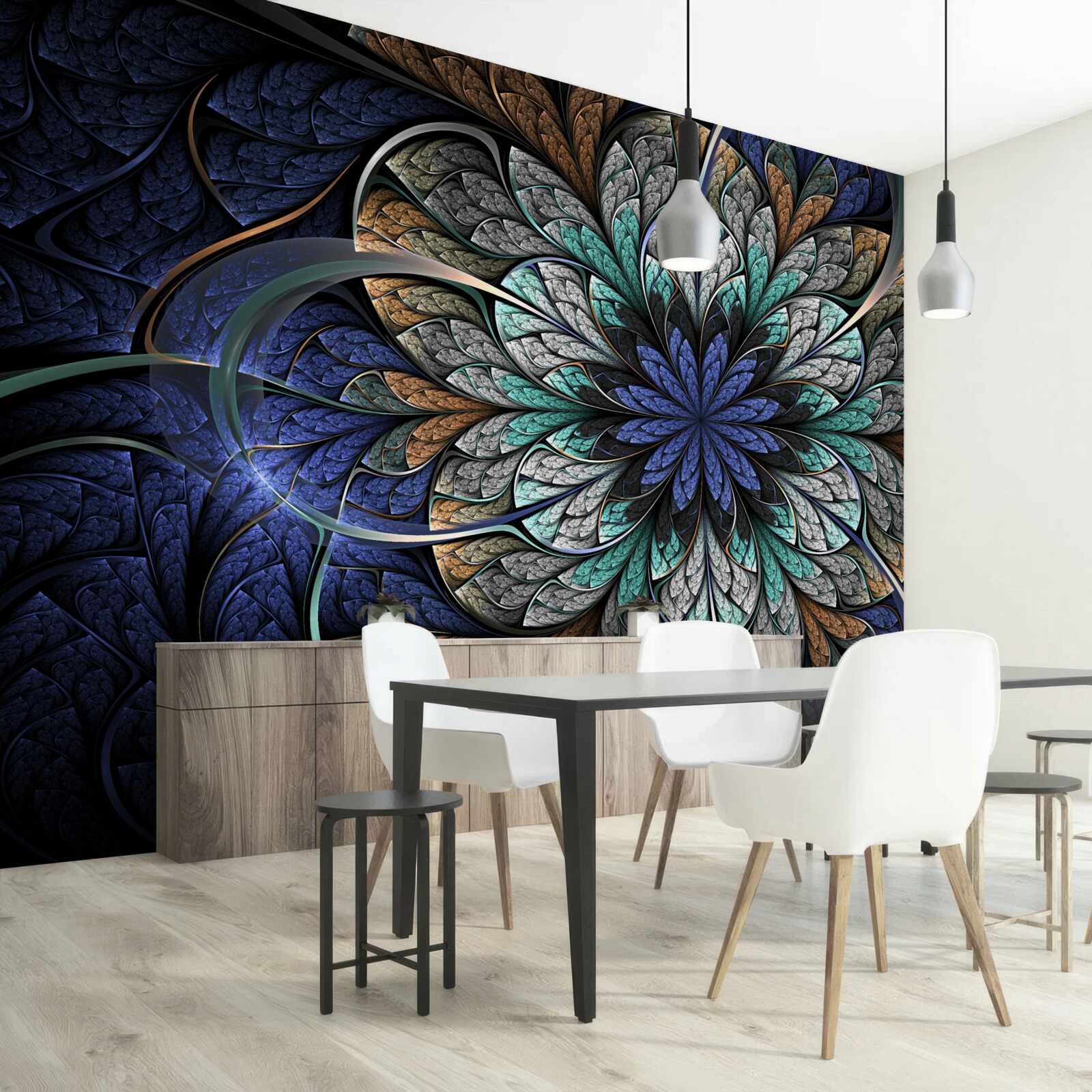 Papier peint fleur majestueuse et mystérieuse