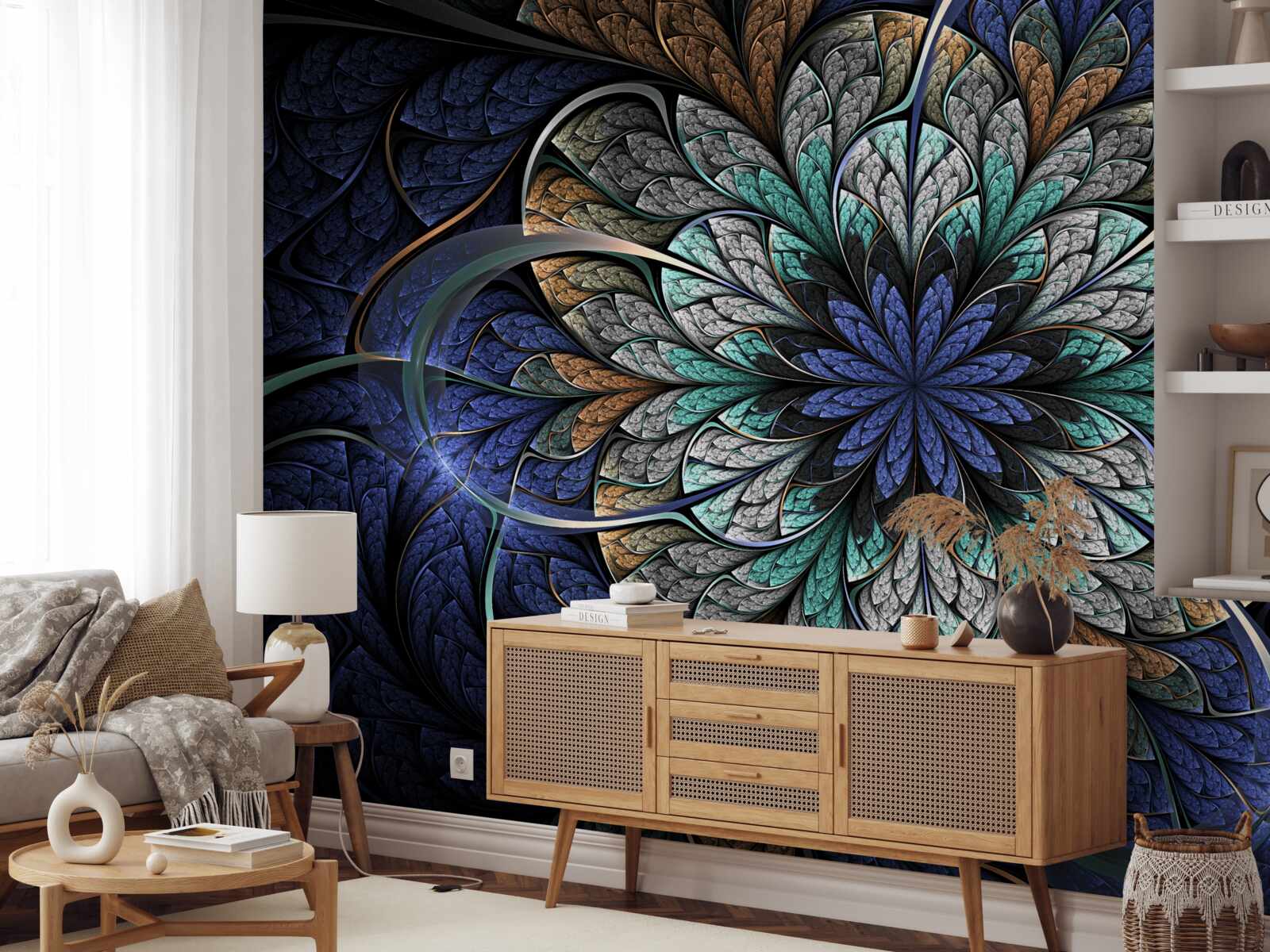 Papier peint fleur majestueuse et mystérieuse