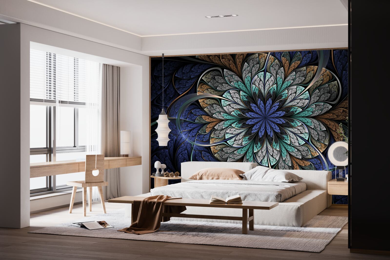 Papier peint fleur majestueuse et mystérieuse