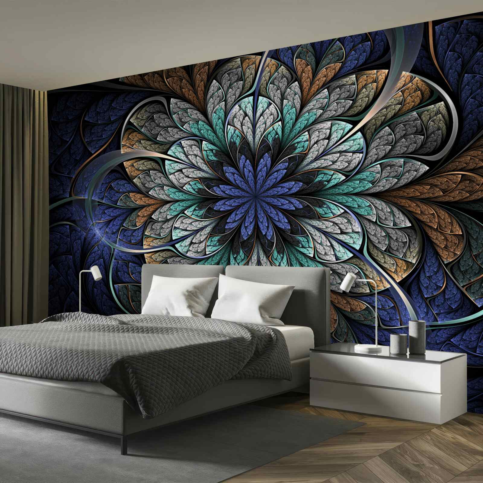 Papier peint fleur majestueuse et mystérieuse