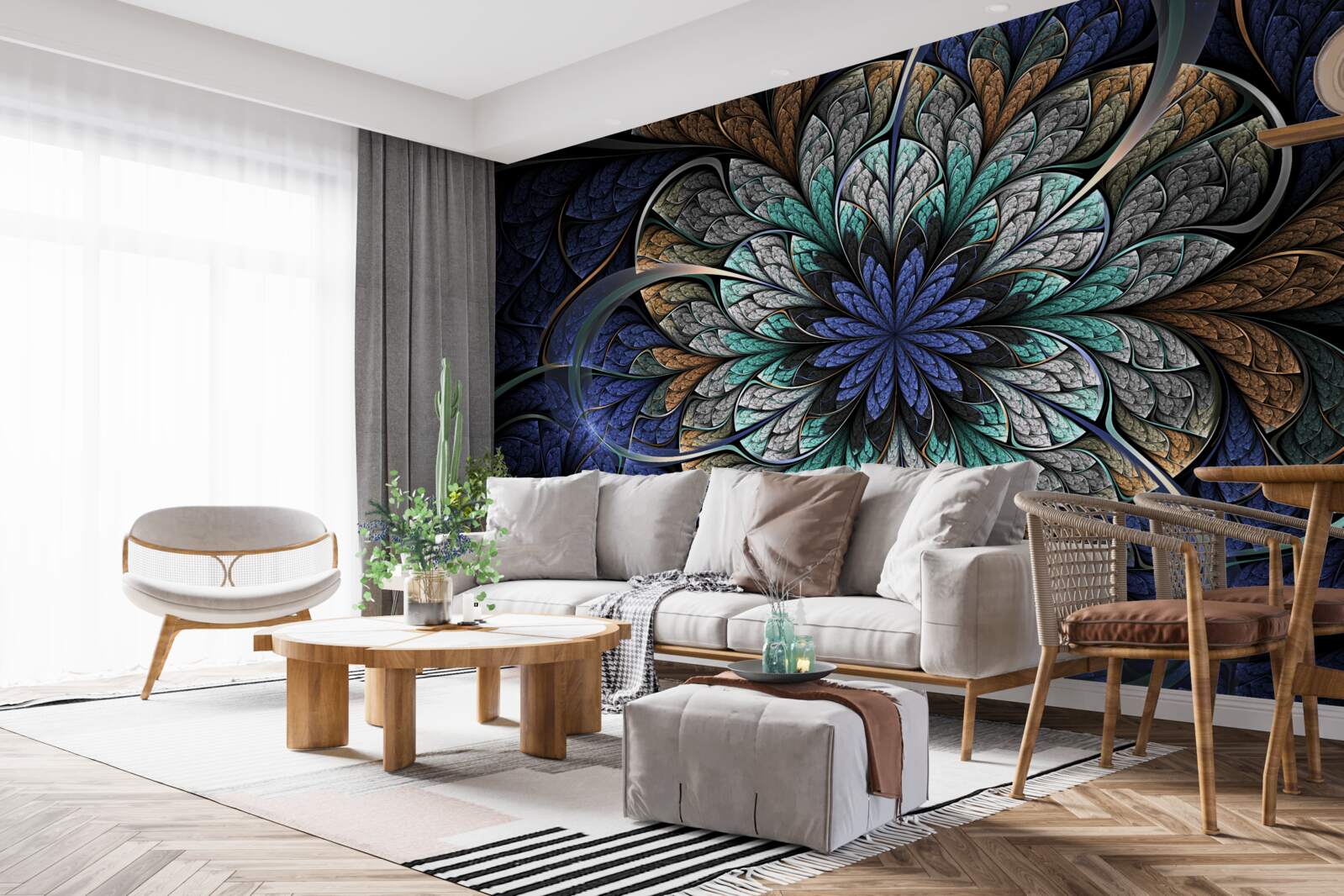 Papier peint fleur majestueuse et mystérieuse