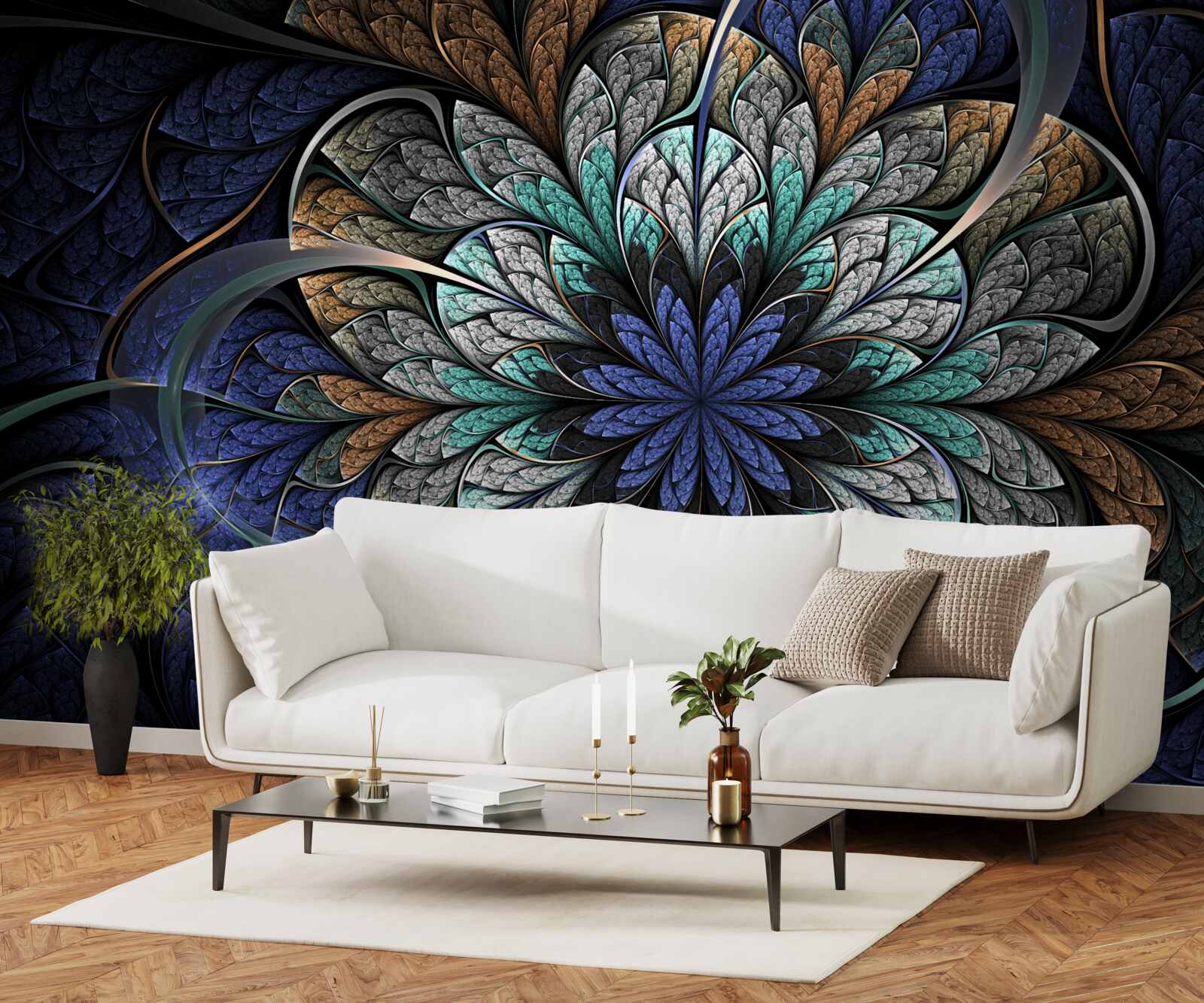 Papier peint fleur majestueuse et mystérieuse