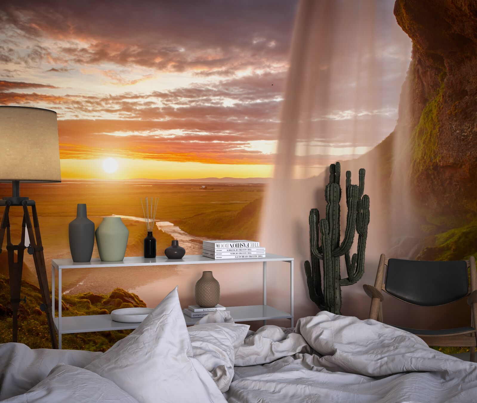 Papier peint des filets d'eau tombant d'une cascade