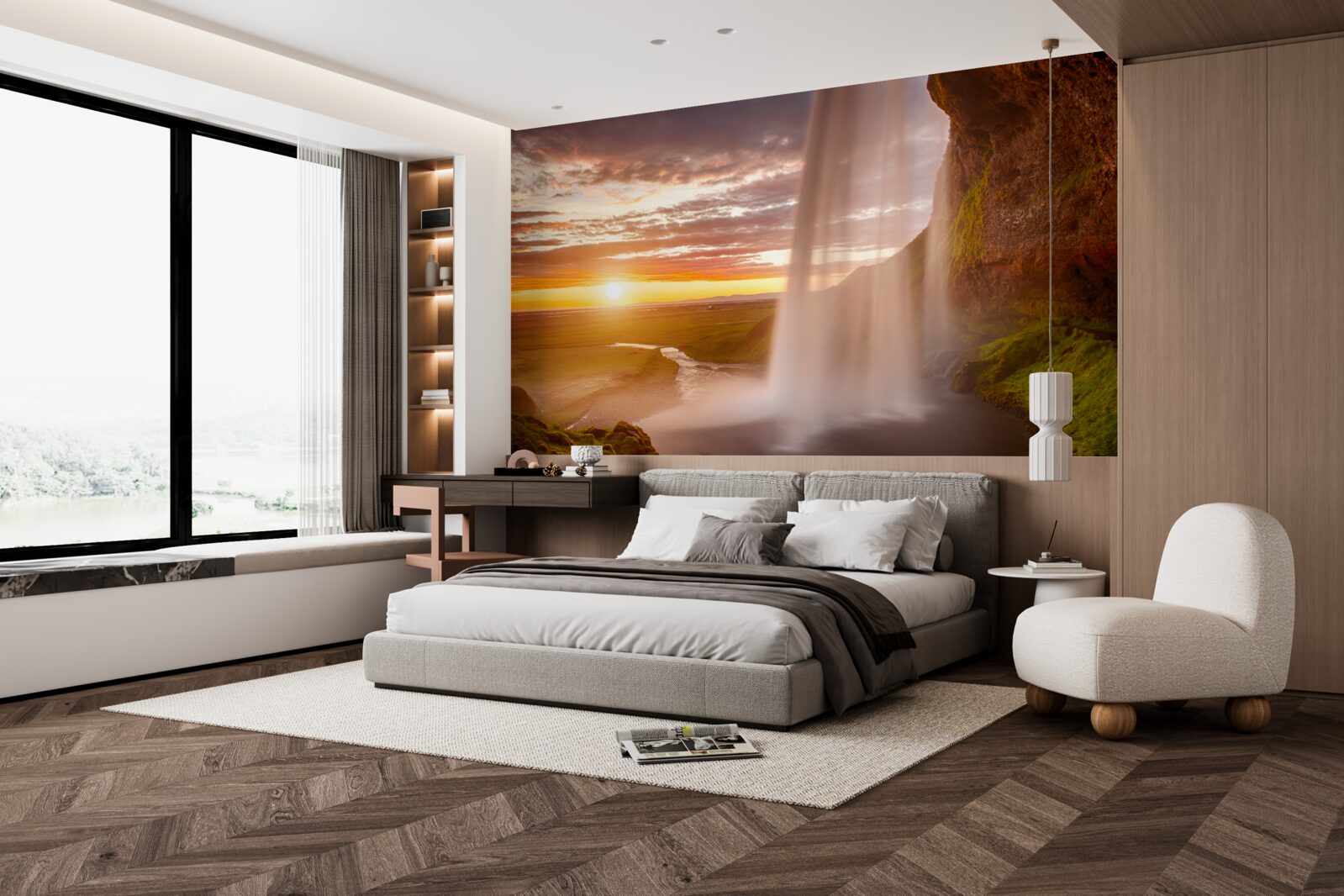 Papier peint des filets d'eau tombant d'une cascade